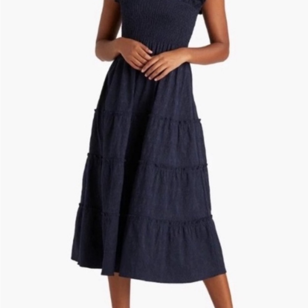 Hill House Home Ellie Nap Dress - EUC - Navy Blue Jacquard